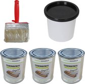 6DELIG PRO+ ONDERHOUDSSET STEIGERHOUTEN TUINMEUBELS – GreyWash - Steigerhoutbeits – Buitenbeits - Beits steigerhout – Beits houten tuinmeubelen – Steigerhout beits – Buiten beits – Grey Wash