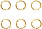 6 ringetjes -zilver-5 mm-goudkleur-hobby-sieraden maken-Charme Bijoux