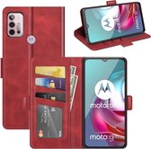 Motorola Moto G30 / G20 / G10 hoesje - MobyDefend Luxe Wallet Book Case (Sluiting Zijkant) - Rood - GSM Hoesje - Telefoonhoesje Geschikt Voor: Motorola Moto G30 / Moto G20 / Moto G