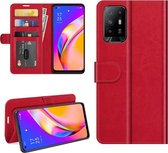 Oppo A94 hoesje - MobyDefend Wallet Book Case (Sluiting Achterkant) - Rood - GSM Hoesje - Telefoonhoesje Geschikt Voor: Oppo A94