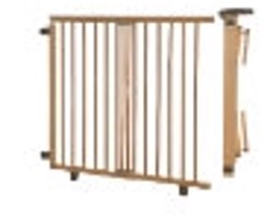 Geuther Traphekje Oris 2733+ 67 - 95 cm - Schroefhekje - Schroefbevestiging - Zwart - Wit - Hout - Uitschuifbaar - Draaibare muurbevestiging - Tweezijdige opening - Tweerichtings opening - Kinderbeveiliging - Eenhandige bediening
