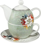 Goebel® - Lotus | Theepot Tea for One "OM Groen" | Porselein, 15cm, theekan en kopje in 1