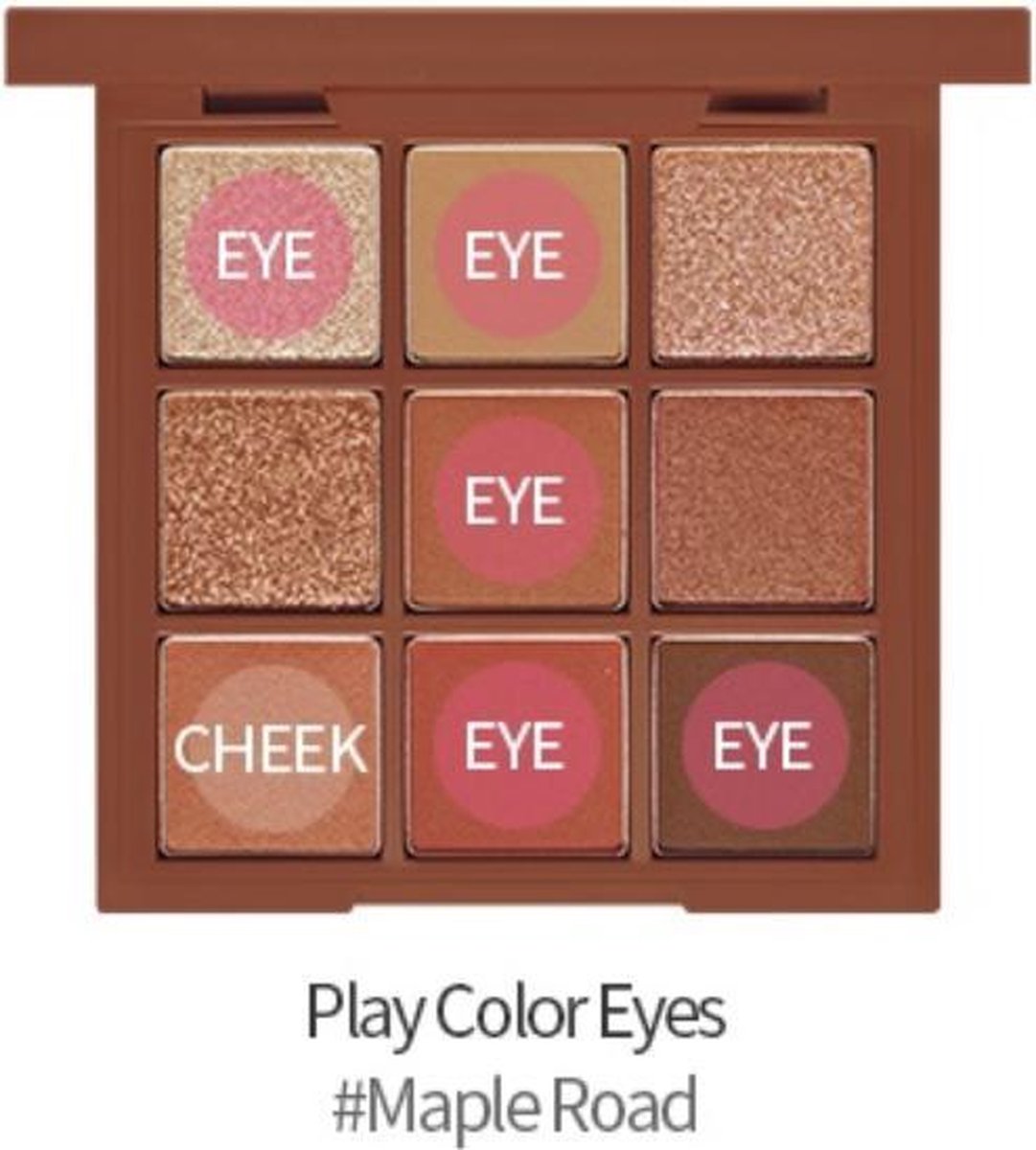 Etude House Eyeshadow Palette #Maple Road - Play Color Eyes - 9 Kleurenpalet - Romantic Sunset Glows - Warme Kleuren - Reddish Bronzing Browns