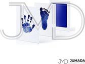 Ensemble d'encre Bébé Foot et Handprint de Jumada - Cadeau Bébé - Comprend 2 cartes Witte - Couleur d'encre Blauw