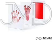 Jumada's Baby Voet- en Handafdruk Inktset - Baby Cadeau - Inclusief 2 Witte Kaartjes - Inktkleur Rood