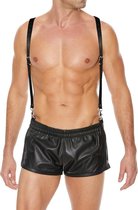 Men's Suspenders - Premium Split Leather - Black - Maat One Size