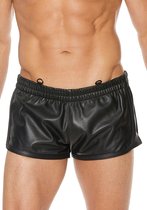 Versatile Shorts - Premium Leather - Black/Black - S/M - Maat S/M