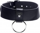 Zwarte Vegan Halsband Met Ring - BDSM - Bondage