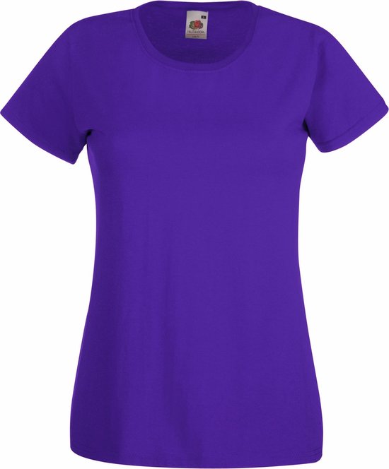 Fruit of the Loom Dames/vrouwen Lady-Fit Valueweight Short Sleeve T-Shirt (Pak van 5) (Paars)