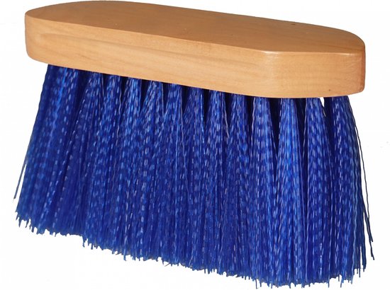 Brosse Cheval Horka Dur 18 X 8,5 Cm Bois Naturel/bleu