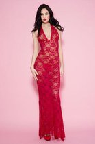 Lange Kanten Halterjurk - Rood - One Size (S-L 34 - 40)