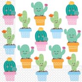 Procos Servetten Cactus 33 X 33 Cm Papier Wit 20 Stuks
