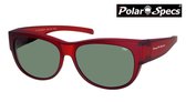 Polar Specs® Overzet Zonnebril PS5097 – Mat Burgundy Red Satin  – Polarized Green – Medium – Unisex