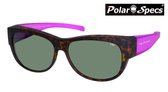 Polar Specs® Overzet Zonnebril PS5097 – Mat Havana/Roze – Polarized Green – Medium – Women