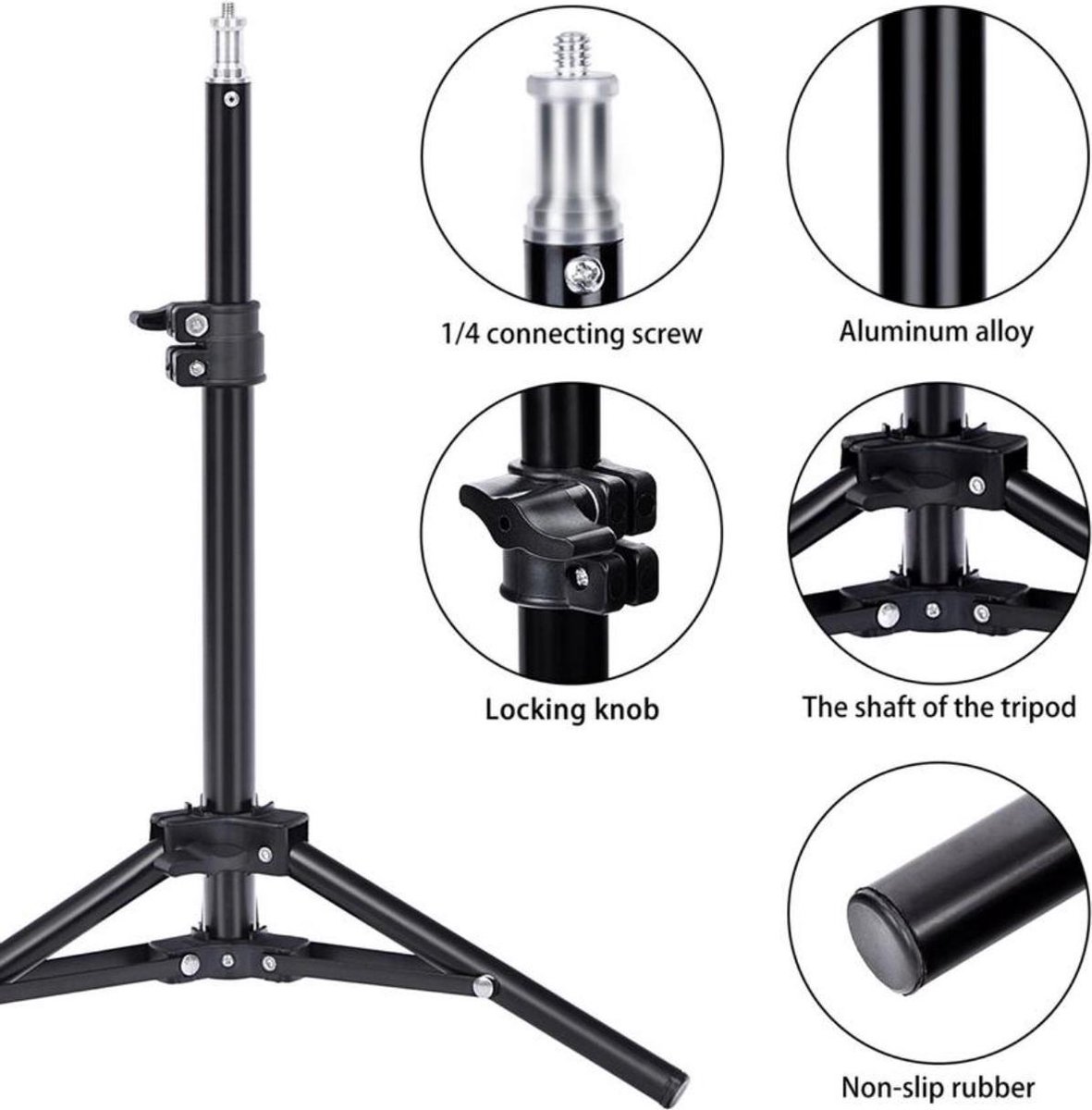 HiCHiCO 2x Camerastatief 210Cm Voor Fotocamera en Smartphone thumbnail 5