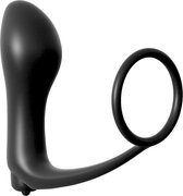 Ass-Gasm Cockring Vibrating Plug - Black - Butt Plugs & Anal Dildos - Cock Rings