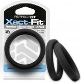 #23 Xact-Fit Cockring 2-Pack - Black - Cock Rings -