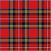 100x Rode Schotse ruit servetten 33 x 33 cm - papieren wegwerp servetjes - Rood/schotse ruit versieringen/decoratiestafeldecoraties/feestversiering