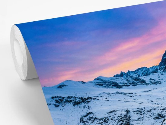 Twilight at the Swiss Matterhorn at Gornergrat-Bahn Papier peint photo vinyle largeur 360 cm x hauteur 240 cm - Tirage photo sur papier peint (disponible en 7 tailles)