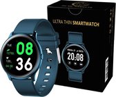 O.M.G Blue Ultra Thin Smartwatch - Smartwatch - Activity tracker - Horloge - Stappenteller - Hartslagmeter - Bloeddrukmeter - Smartwatch Heren - Smartwatch Dames