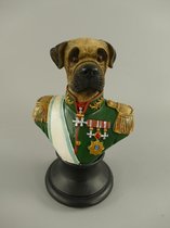 Polyresin beeld - Hond in uniform - Gekleurd polystone - 21 cm hoog