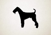 Silhouette hond - Airedale Terrier - M - 60x73cm - Zwart - wanddecoratie