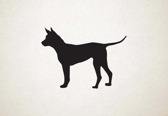 Silhouette hond - Phu Quoc Ridgeback Dog - L - 75x105cm - Zwart - wanddecoratie