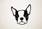 Wanddecoratie - Hond - Boston Terrier 8 - L - 77x75cm - Zwart - muurdecoratie - Line Art