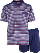 Gentlemen heren shortama | MAAT XXL | Summer stripes V-hals | marine