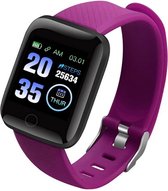 Smartwatch - Sportwatch - Fitnesshorloge - IP67 Waterdicht - Multi-Sport Mode - Calorieën - Temperatuur - Hartslag Monitoring - GPS - Foto's - 25 Functies - Kleur: Paars