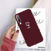 Voor Galaxy A50 Love Heart You Pattern Frosted TPU beschermhoes (wijnrood)