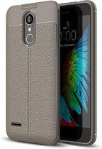 Voor LG K8 (2018) Litchi Texture Soft TPU beschermende achterkant van de behuizing (grijs)