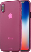 Voor iPhone X / XS Ultradunne Frosted PP beschermende achterkant van de behuizing (magenta)