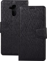 Silk Texture Horizontal Flip Leather Case voor Huawei Mate 20 Lite, met houder & kaartsleuven & portemonnee & fotolijst (zwart)