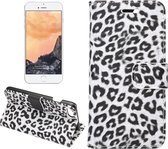 Voor iPhone 8 & 7 Luipaardpatroon Horizontale flip lederen tas met houder & kaartsleuven & portemonnee (wit)