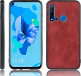 Voor Huawei P20 Lite 2019 / Nova 5i Schokbestendig Naaien Koe Patroon Skin PC + PU + TPU Case (Rood)
