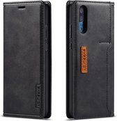 Voor Huawei P20 LC.IMEEKE LC-001-serie PU + TPU kleuraanpassing berijpte horizontale flip lederen tas met houder en kaartsleuf (zwart)