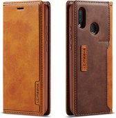 Voor Huawei P20 Lite LC.IMEEKE LC-001-serie PU + TPU kleuraanpassing frosted horizontale flip lederen tas met houder en kaartsleuf (bruin)