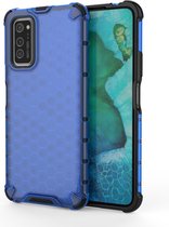 Voor Galaxy S20 Ultra schokbestendig Honeycomb PC + TPU Case (blauw)