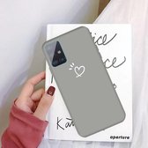 Voor Galaxy A51 Love Heart Pattern Frosted TPU-beschermhoes (grijs)