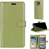 Voor Nokia 5.3 Pure Color Horizontale Flip PU lederen tas met houder & kaartsleuven & portemonnee & fotolijst (groen)