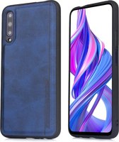 Voor Huawei Honor 9X Pro Diaobaolee schokbestendig PU + TPU beschermhoes (blauw)