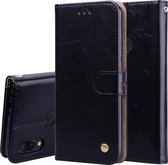 Business Style Oil Wax Texture Horizontal Flip Leather Case voor Geschikt voor Xiaomi Redmi Note7, met houder & kaartsleuven & portemonnee (zwart)