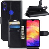 Litchi Texture horizontale flip lederen tas voor Xiaomi Redmi Note 7, met portemonnee en houder en kaartsleuven (zwart)