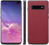 Voor Galaxy S10 Denior V7 luxe auto rundleer ultradunne beschermhoes (donkerrood)