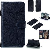 Voor Geschikt voor Xiaomi Mi 9 Pro Lace Flower horizontale flip lederen tas met houder & kaartsleuven & portemonnee & fotolijst (zwart)