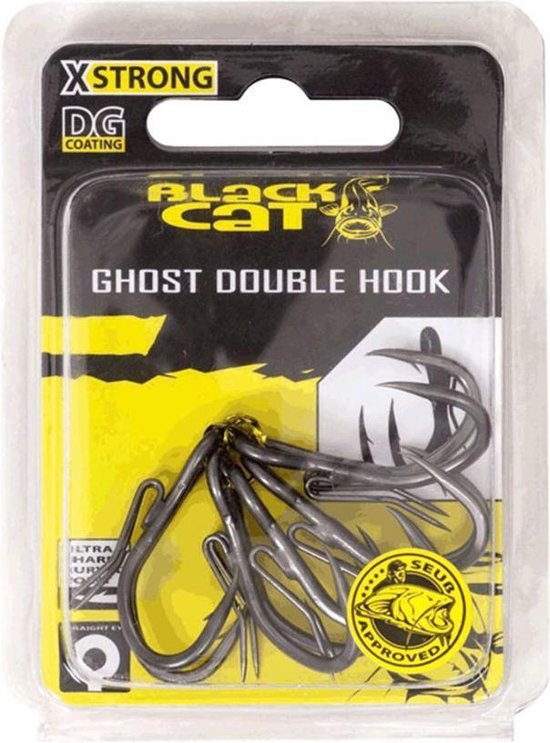 Black Cat Ghost Double Hook DG - DG Coating - Haakmaat 4/0 - 5 Stuks - Grijs van Black Cat — afbeelding 2