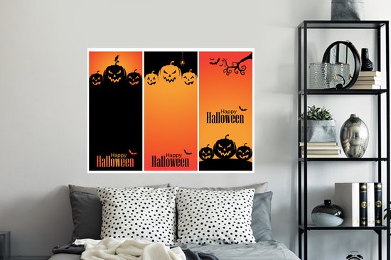 Stickers Stickers muraux - Halloween en trois parties - 120x90 cm - Feuille adhésive