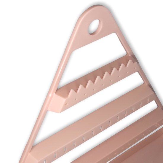 Ilènne - Oorbellenrekje - Driehoek licht roze 29x5,3x25,5 cm - kunststof - Ilenne