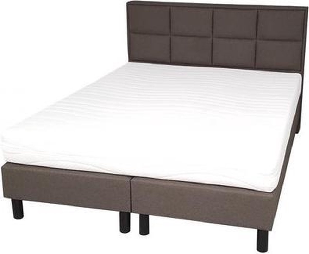 Bed4less Boxspring 140 x 200 cm - Met Matras - Tweepersoons - Bruin 03